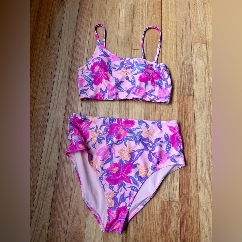 Old Navy Pink Floral Bikini Set